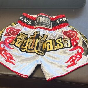 Men's Athletic Shorts - White and Red